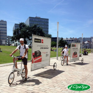opération de communication verte Numericable à Nantes avec l'Affi'Bike
