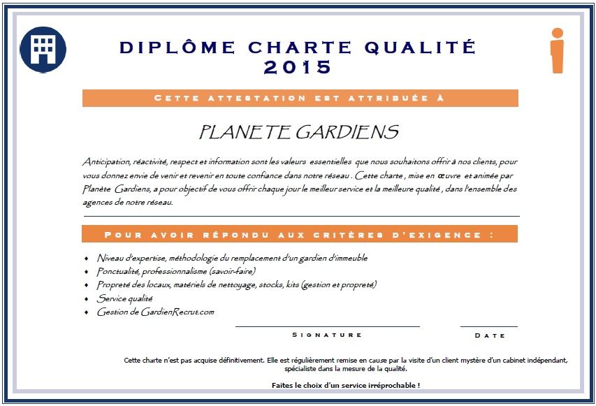 diplome gardien d'immeuble