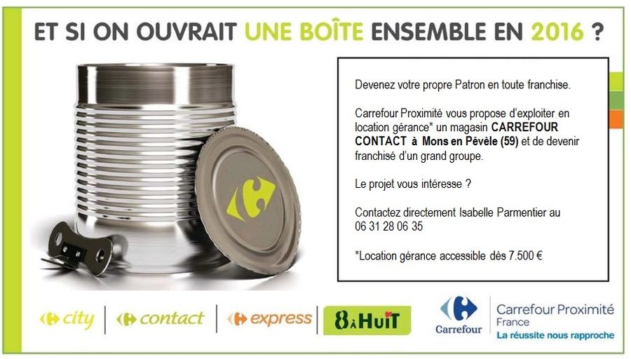 Franchise Carrefour Proximité opportunité Mons en Pevèle