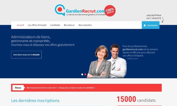 le site gardienrecrut.com regroupe 15.000 candidats