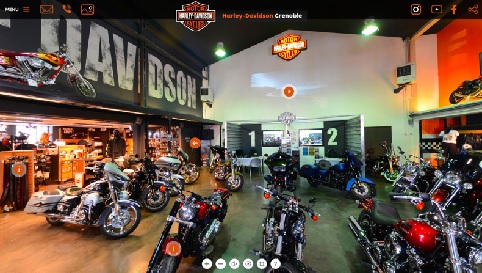 Exemple de visite virtuelle chez Harley davidson