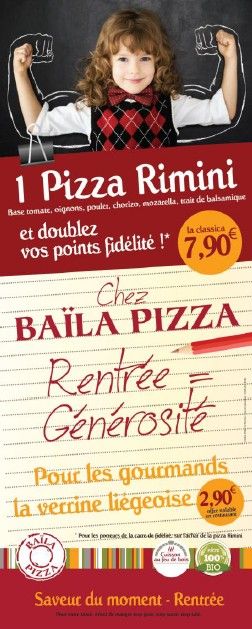 Franchise Baila Pizza offre de rentrée 2014 Pizza Rimini