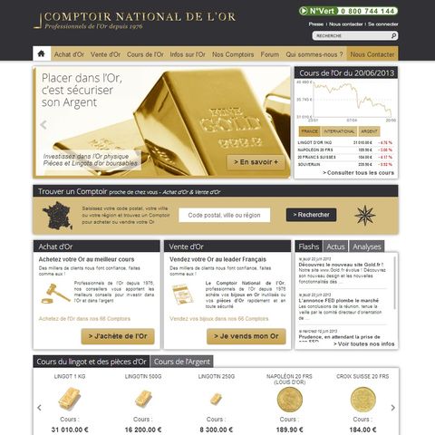 Franchise Comptoir National de l'Or nouveau site