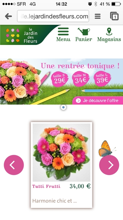 Franchise Le Jardin des Fleurs site mobile