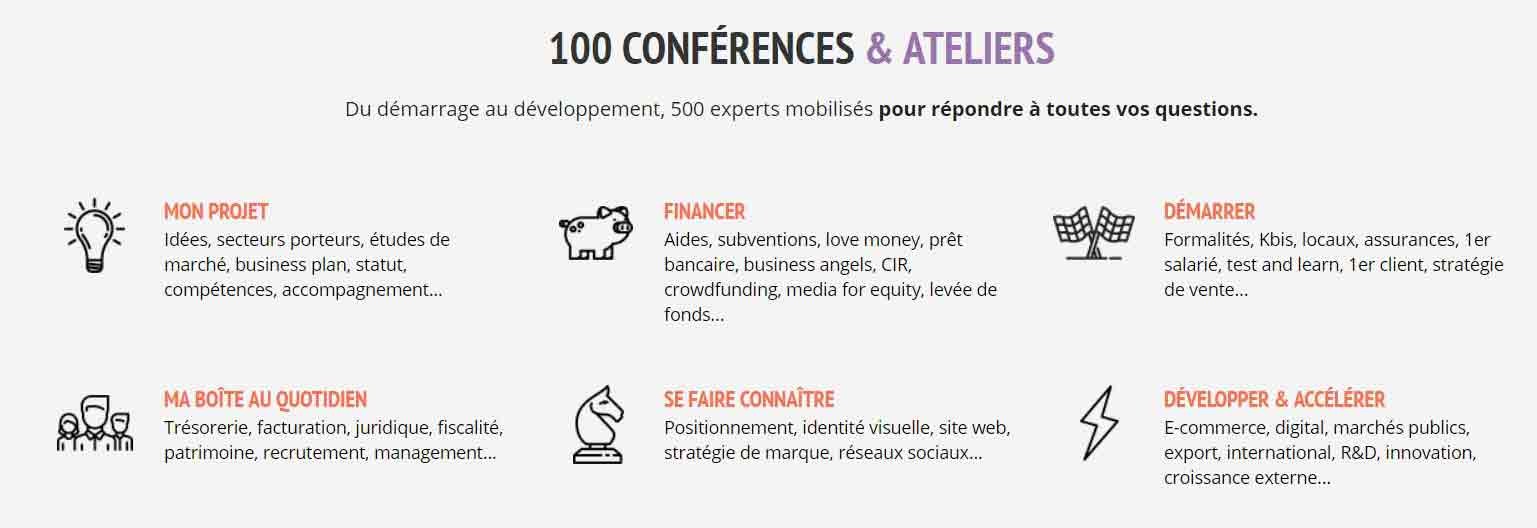 Salon des entrepreneurs : conference et ateliers