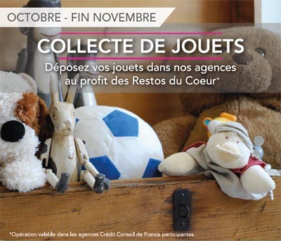 Crédit Conseil de France collecte des jouets pour les Restos du Coeur