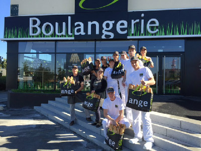 Equipe d'une boulangerie Ange franchisée