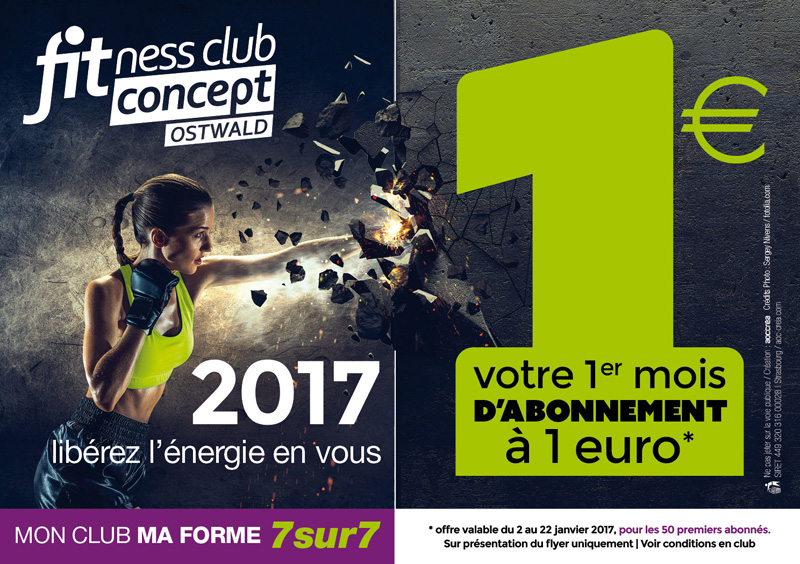 flyer offre d'abonnement des salles du réseau Fitness Club Concept