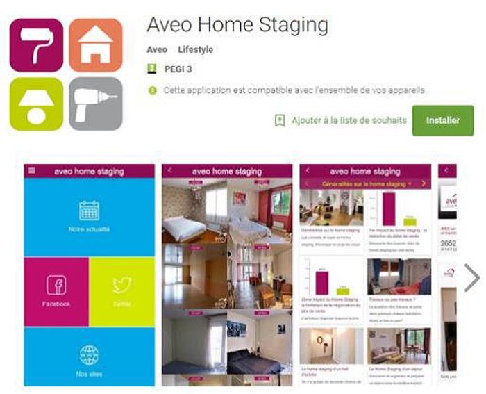 application de home staging aveo