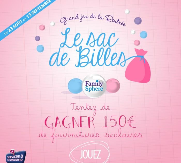 jeu concours family sphere pour gagner 150 euros de courses de rentrée