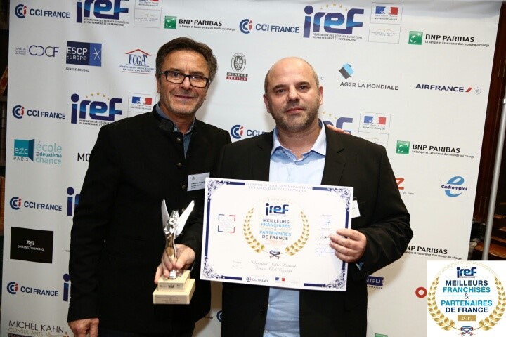 walter conrath, franchisé Fitness Club Concept et patrick letailleur, président du réseau à la remise des prix meilleurs franchisés et partenaires de france 2017