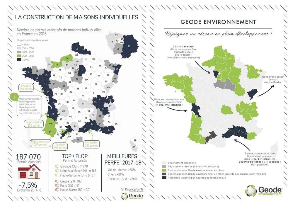 carte de france des demandes de permis de construire et opportunités pour geode environnement