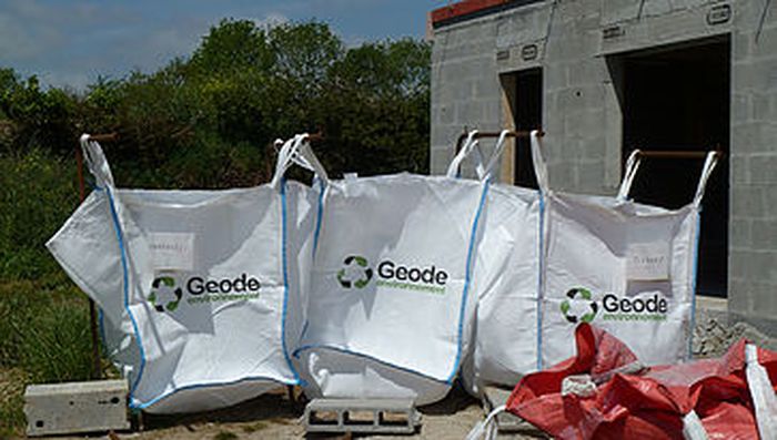 sacs geode environnement pour contenir les déchets de construction issus des chantiers de maisons individuelles