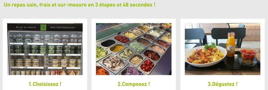 etapes de réalisation d'une salade sur mesure chez green sur mesure