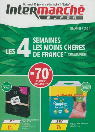 catalogue Intermarché avec couches Pampers à 70% de remise