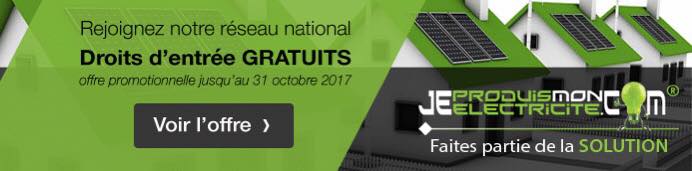 33000 euros offerts aux nouveaux franchisés Je Produis mon électricité.com pour favoriser l'autoconsommation des ménages