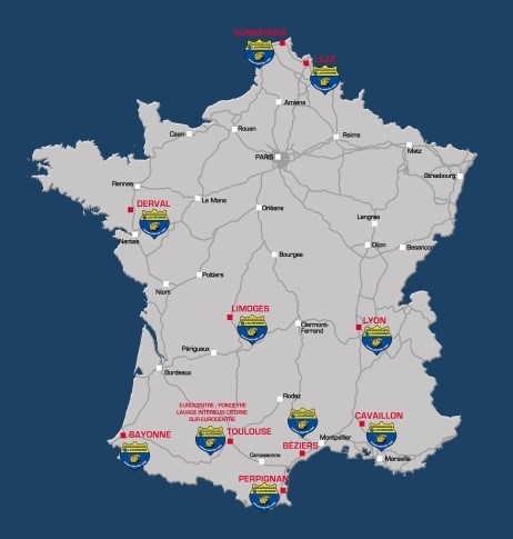 carte d'implantations lavatrans