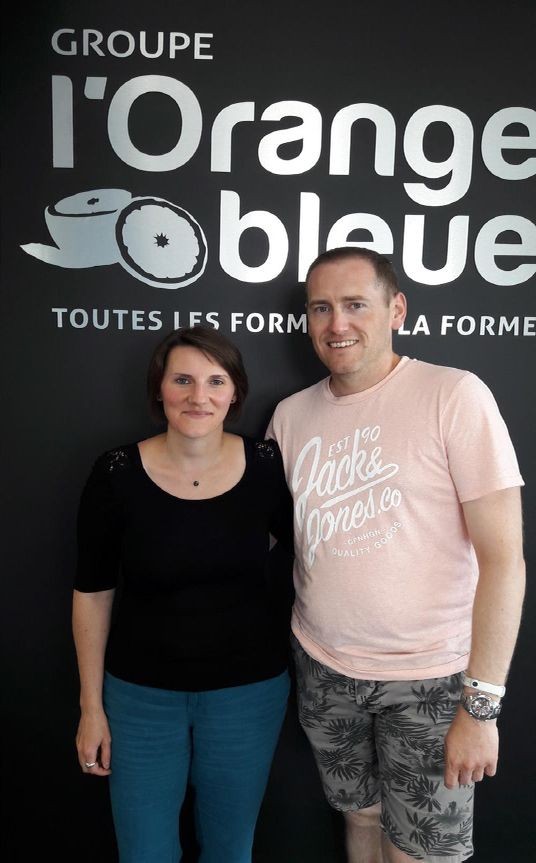 Delphine Hervagault et Nicolas Louis, franchisés l'orange bleue à craon, en mayenne