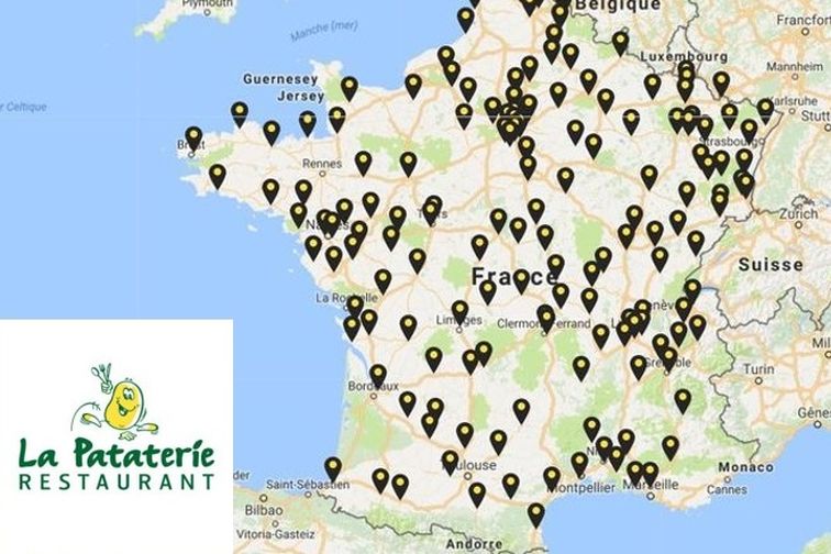 franchise la pataterie carte de france des restaurants