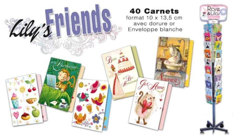 cartes en depot-vente chez Rose et Lilas Editions