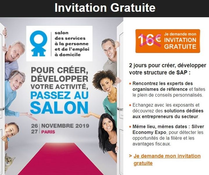 invitation gratuite au salon des SAP 2019