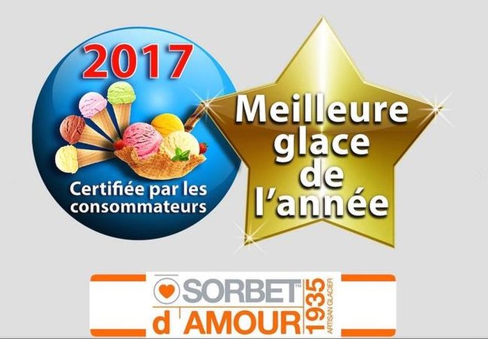 o sorbet d'amour décroche le prix de la meilleure glace de l'année devant Häagen dozs et ben & jerry's