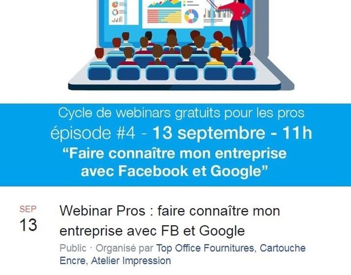 Utiliser google et facebook pour faire connaitre son entreprise, webinar de top office