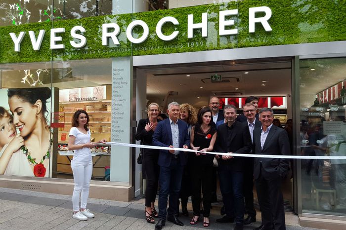 Franchise Yves Rocher inauguration flagship Paris Champs Elysées