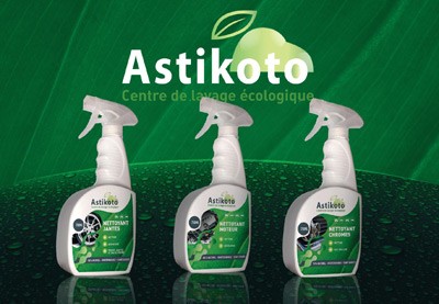 La gamme de produits d'entretiens naturels de la franchise Astikoto