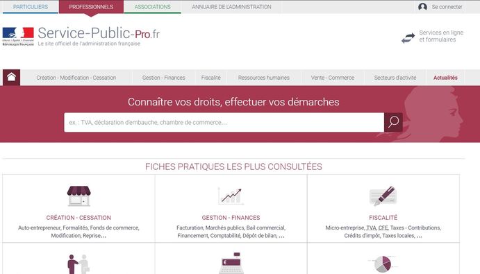 droit à l'erreur des entreprises : capture d'écran du site impots-gouv pour les professionnels