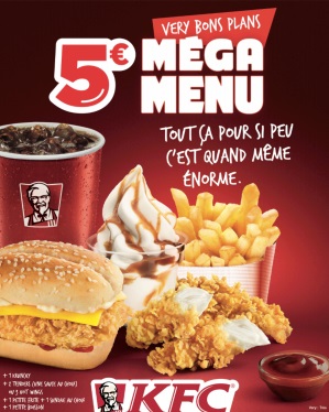 mega menu KFC à 5€