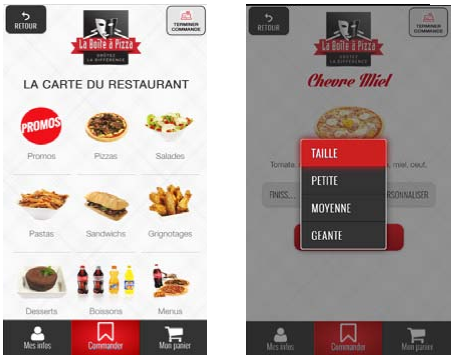 Nouvelle application la boite à pizza