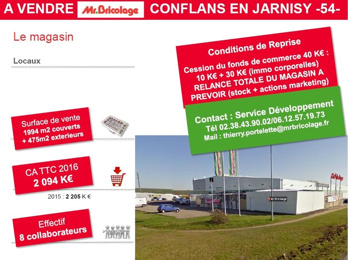 Franchise Mr Bircolage magasin à vendre Conflans en Jarnisy 