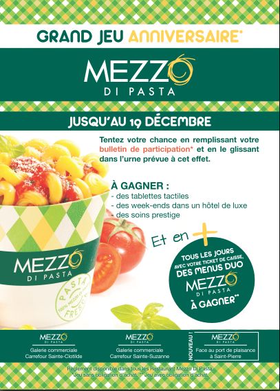 Franchise Mezzo di Pasta La Réunion anniversaire