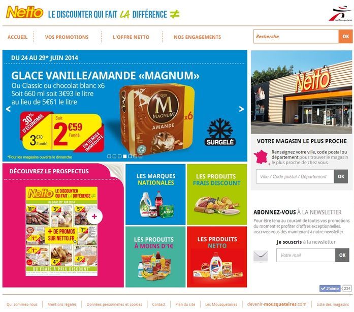 Franchise Netto site internet