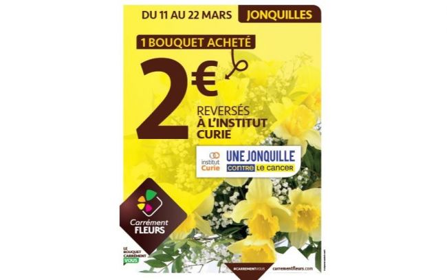 Carrément Fleurs une nouvelle fois investi dans l'opération Une Jonquille contre le cancer