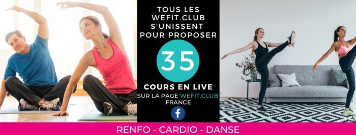 Wefit.Club propose des cours collectifs en direct sur sa page Facebook