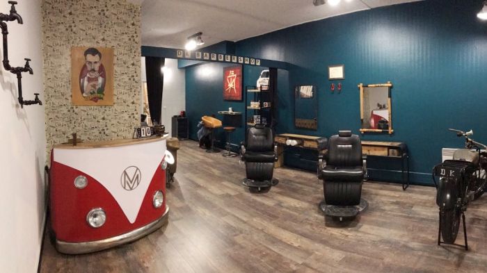 Barber Shop Barre Chemin Compteur Tapis Barbiers Salon Coiffure Rustique Effet 
