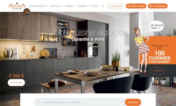 Cuisines AVIVA annonce la refonte de son site internet