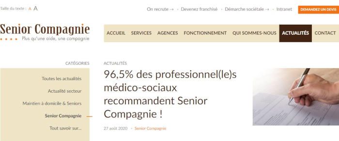 96,5% des professionnels médico-sociaux recommandent Senior Compagnie