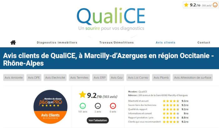 L’enseigne diagnostics immobiliers QualiCE est plébiscitée par ses clients