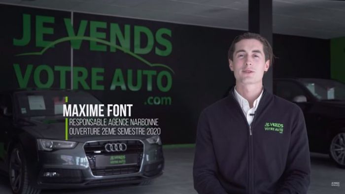 « En ouvrant une franchise Je vends votre auto, j’ai touvé une vraie qualité de vie! » Maxime Font (franchisé Narbonne)