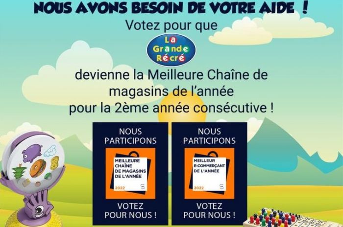 La Grande Récré en lice pour le titre de Meilleure Chaîne de Magasins 2022