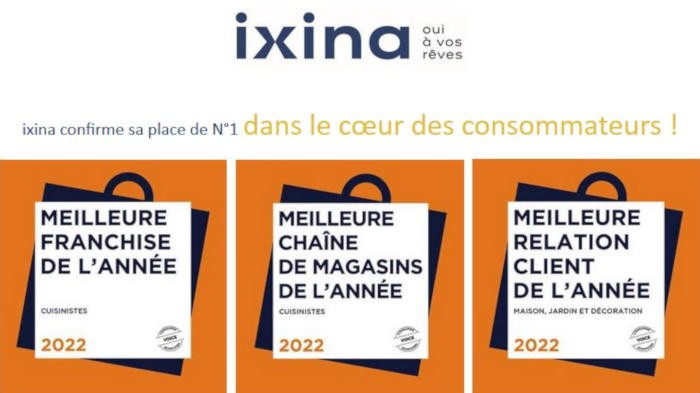 Ixina élue « Meilleure chaîne de magasins » 2022 dans la catégorie Cuisines