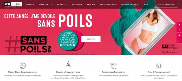 Les franchisés JFG Dépil profitent d’un nouveau site web