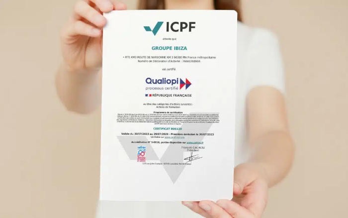 Le centre de formation Piscines Ibiza a obtenu la certification Qualiopi