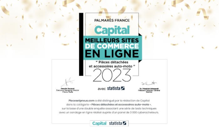 Piècesetpneus.com au Palmarès Capital des Meilleurs sites de commerce en ligne 2023
