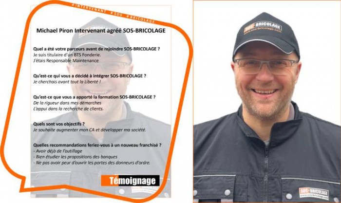 Portrait de Michael Piron, partenaire de SOS BRICOLAGE en Ardennes