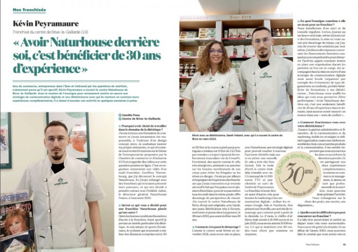 Kévin Peyramaure : un franchisé Naturhouse exemplaire à Brive-la-Gaillarde