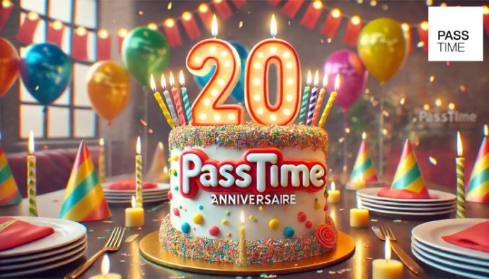 PASSTIME fête les 20 ans de sa société mère : une célébration marquée par une offre exceptionnelle !